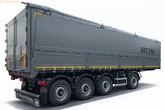 Полуприцеп алюминиевый самосвальный с задней и боковой разгрузкой и вынесенной осью